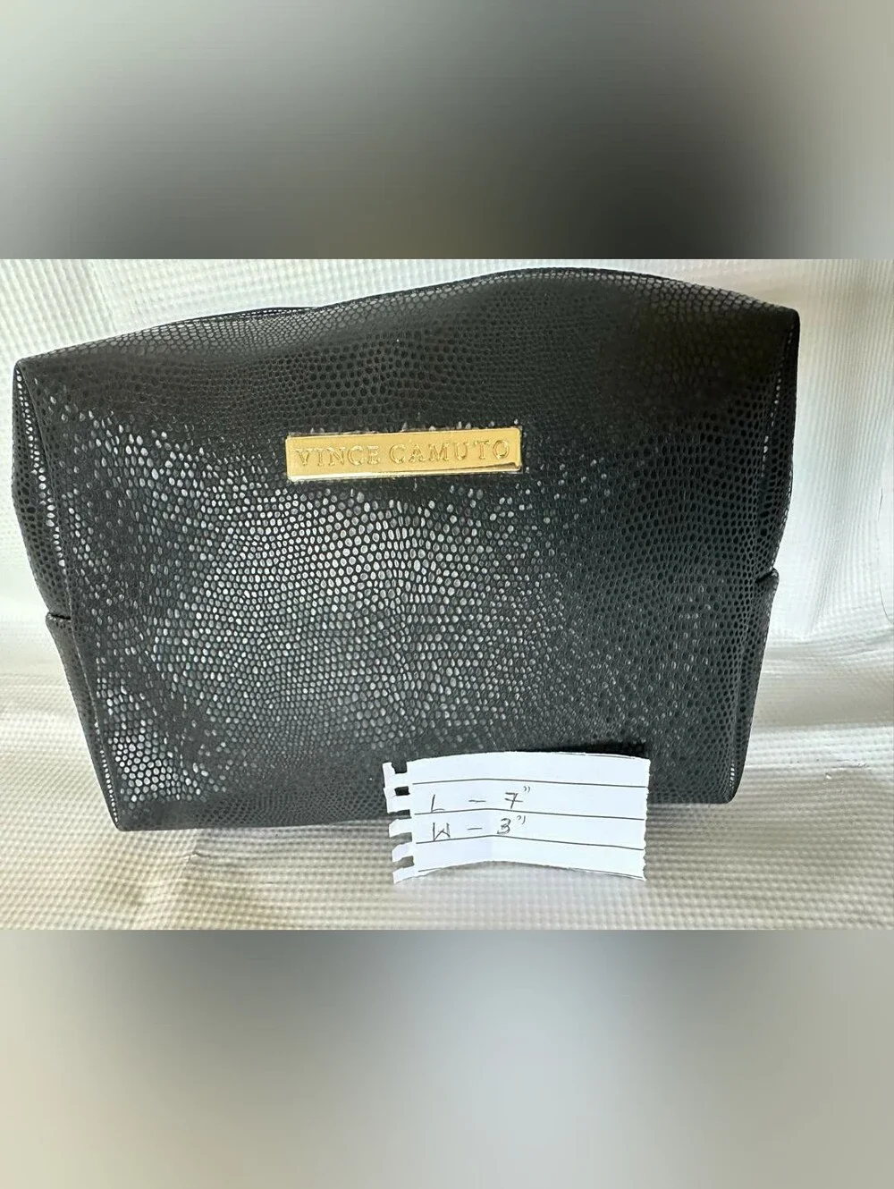 Vince Camuto Makeup Brush Set Featuring a Textured Black Cosmetic Bag